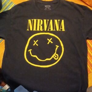 NIRVANA Black and Yellow Short Sleeve Tee